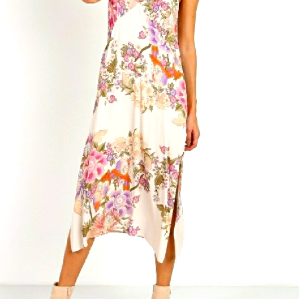 Spell Blue Skies Cream slip dress M UFT UFS